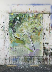 Studioview Tropic, The island series, Oil on canvas, 160 x 120 cm, 2019