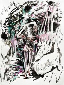 Candy mit Fund, Aquarell, farbige Tusche, 65 x 60 cm, 2011