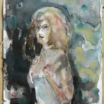 Nachtfrau, Aquarell, 20 x 15 cm, 2017