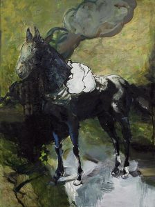 Pferd vor Ruine, Öl auf Leinwand, 150 x 120 cm, 2015