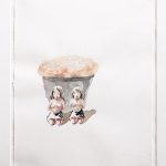 Zwillinge mit Feuerball, Aquarell 25 x 19 cm, 2010