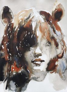 Teddygirl, Aquarell, 76,5 x 57 cm, 2010