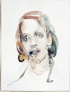 Portrait of a young man, watercolour, 38 x 28 cm, 2020