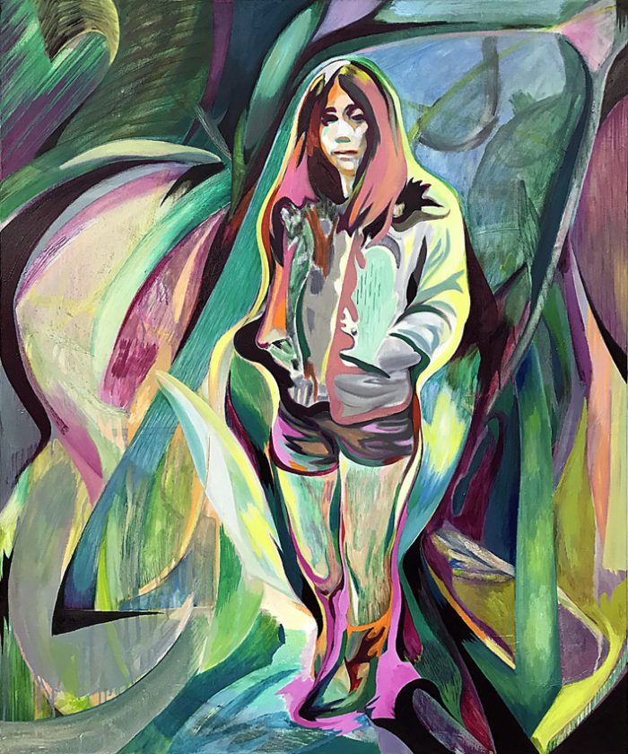 Girl in Parc des Eaux-Vives, Oil on canvas, 120 x 100 cm, 2020