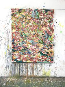 Huging a tree, Oil on canvas, 160 x 120 cm, 2021, studioview