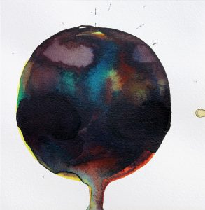 Monde en mini, watercolour, 14 x 14 cm, 2022