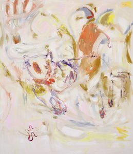 Cat in my bed, Oil on fabric, 150 x 130 cm, 2024
