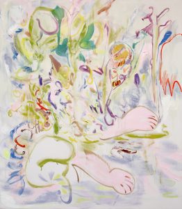 Cat playing, Oil on fabric, 150 x 130 cm, 2024