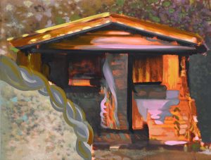 Hütte Öl auf Gewebe 40 x 50 cm 2019