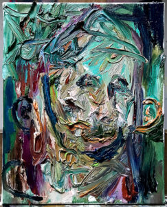 Portrait, Oil on fabric, 30 x 25 cm, 2026