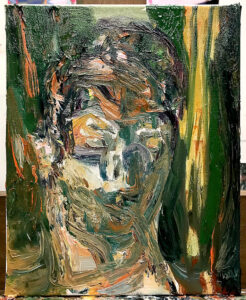 Portrait, Oil on fabric, 30 x 25 cm, 2026